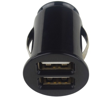 Grab 'n Go 2.4A/12W 2x USB-A Autolader - Zwart