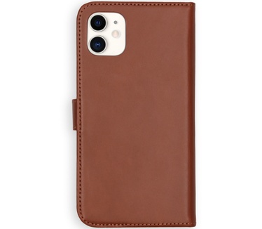 Selencia Echt Lederen Bookcase iPhone 11 - Lichtbruin
