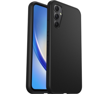 Otterbox OtterBox React-hoesje voor Galaxy A34 5G, schokbestendig, valbestendig, ultradun, beschermende, getest volgens militaire standaard, Antimicrobieel, Zwart, Geen retailverpakking