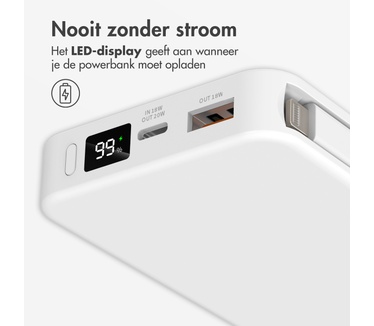 Accezz Powerbank 10.000 mAh with integrated cables