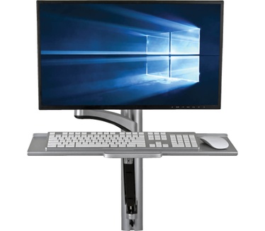 Tripp-Lite Single-Display Sit-Stand Wall-Mount Workstation with Thin-Client Mount