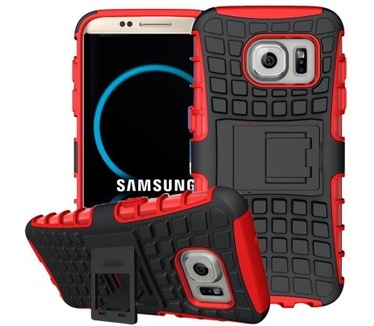 qMust Samsung Galaxy S8 Rugged Hybrid Case - Dual Protection - Rood