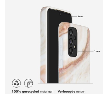 Selencia Aurora Fashion Backcover Samsung Galaxy A33 - Duurzaam hoesje - 100% gerecycled - Wit Marmer