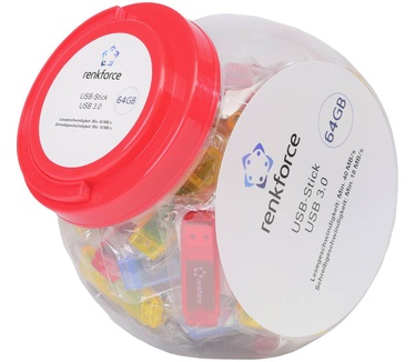 Renkforce RF-USB3-64x80 Glazen pot voor USB-sticks 64 GB RF-4599306 USB-A 3.2 Gen 1