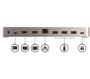 Startech.com Dual-Monitor USB-C docking station met MST 5x USB 3.0 poorten