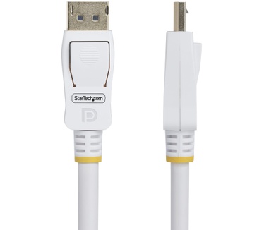 Startech.com 1,8m VESA Gecertificeerde DisplayPort 1.2 Kabel, Wit, 4K 60Hz, 21.6Gbps, Vergrendelbare DP Connectors, DP 1.2 DisplayPort Kabel, DP Monitor Kabel, M/M