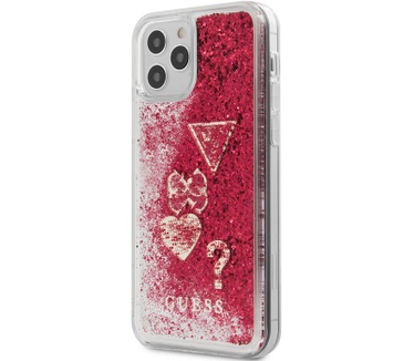 Guess Charms Liquid Glitter Case iPhone 12 Pro Max (6.7") - Roze  Roze