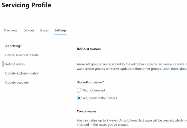 Microsoft 365 Servicing Profiles Waves