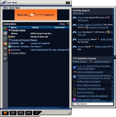 Xfire screenshot (481 pix)