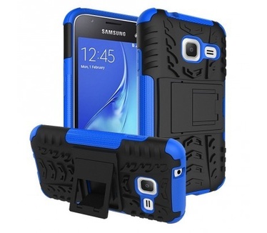 qMust Samsung Galaxy J1 (2016) Rugged Hybrid Case - Dual Protection - Blue