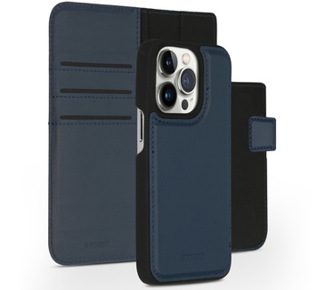 Accezz Premium Leather 2 in 1 Wallet Bookcase iPhone 14 Pro - Donkerblauw