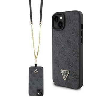 Guess 4G Triangle Crossbody Case - iPhone 15 Plus (6.7") - Zwart Zwart