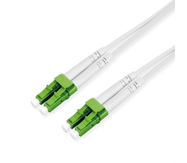 Roline Glasvezelkabel duplex, 9/125µm OS2, LC/LC, staal versterkt, LSOH , wit, 3 m
