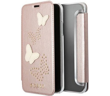 Guess Studs & Sparkle BookCase Apple iPhone X (5.8") - Rosé Goud Rosé Goud