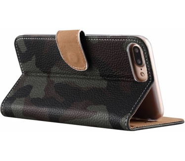 Leger Camouflage print lederen Bookcase hoesje voor de Apple iPhone 7 Plus (Apple iPhone 7 Plus)