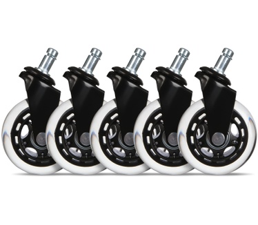 L33T 3" Rubberen Wielen voor Gaming Chair (5 stuks, zwart)