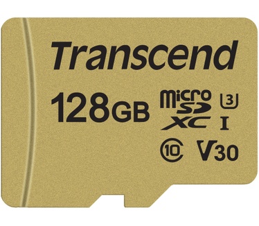 Transcend 500S microSDXC UHS-I U3, V30, Class 10 128GB + SD-adapter