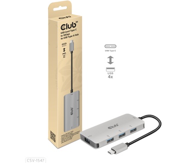 Club 3D CLUB3D USB Gen2 Type-C To 10Gbps 4x USB Type-A Hub