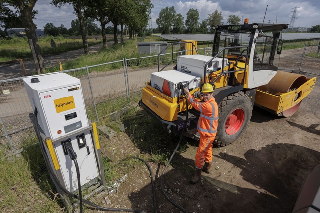 Een laadtest met elektrische werkvoertuigen
