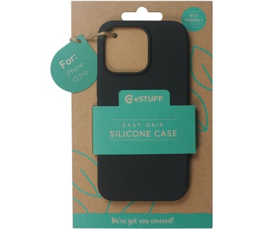 eStuff Black silk-touch silicone case for iPhone 13 Pro (iPhone 13 Pro) Zwart