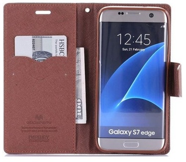 Mercury Fancy Diary WalletCase - Galaxy S7 Edge - Zwart/Bruin Zwart