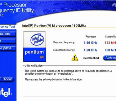 Intel Processor Frequency ID Utility 7.0 screenshot (resized)