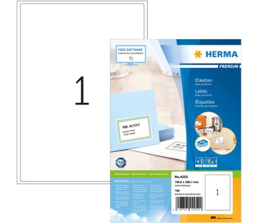 Herma Adress-etiketten wit 199.6x289.1 Premium A4 100 st.