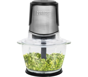 Princess 22151 Power Chopper RVS 2-blads mes - 1 L glazen kom