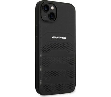 Mercedes-Benz AMG Leather Back Cover - iPhone 14 (6.1") - Zwart Zwart