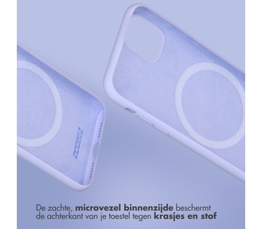 Accezz Liquid Silicone Backcover met MagSafe iPhone 15 - Paars