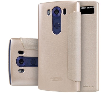 Nillkin New Sparkle S-View BookCase voor LG V10 - Goud