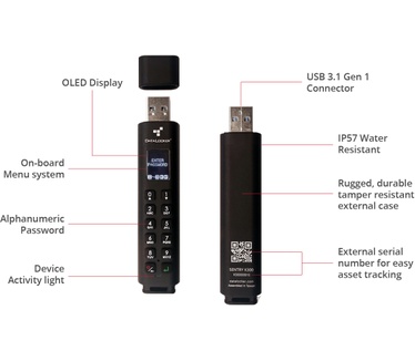 DataLocker Sentry K300 128GB Zwart