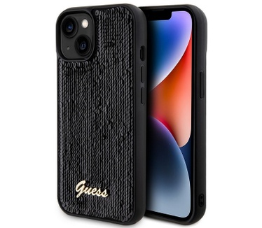 Guess Sequins Back Case - Apple iPhone 15 (6.1") - Zwart Zwart