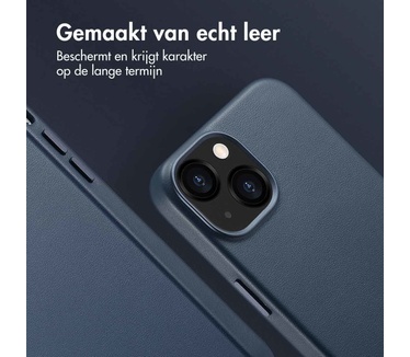 Accezz MagSafe Leather Backcover iPhone 13 - Donkerblauw