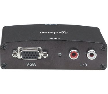 Manhattan VGA to HDMI 1080p Converter, supports up to 1280x1024 and 1080p, Black (Euro 2-pin plug)