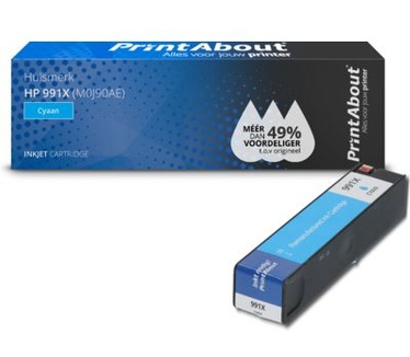 PrintAbout Huismerk HP 991X (M0J90AE) Inktcartridge Cyaan Hoge capaciteit