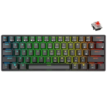 Royal Kludge RK61 Tri-Mode RGB 61 Keys Hot Swappable Mechanical Keyboard Black