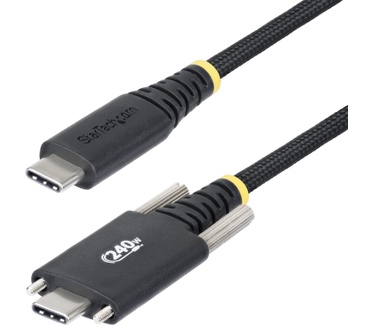 Startech.com 2m USB-C Laadkabel met Zijschroefvergrendeling, 240W (5A) PD EPR, Siliconen Mantel met Gevlochten Nylon, USB 2.0 Laptop Oplaadkabel, USB-IF Gecertificeerd, Robuuste USB-C Laadkabel