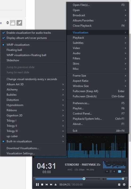 Potplayer Visualizations - Client software algemeen - GoT