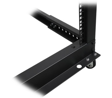 Startech.com 42U open-frame serverrekkast met 4 stijlen met instelbare diepte plat verpakt met zwenkwielen, waterpas gesteld en kabelhaken