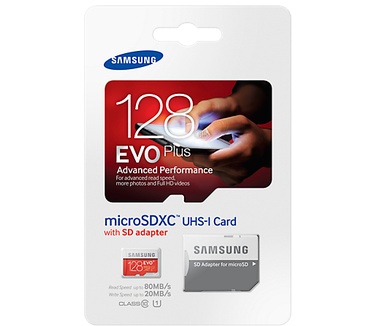 Samsung EVO Plus 128GB microSDXC Card + SD-adapter
