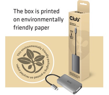 Club 3D - Aansluitadapter voor video - DVI / USB - USB-C (M) naar DVI-I (V) - 4K ondersteuning Zwart