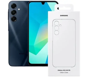 Samsung Galaxy A16 4G, 4GB ram, 128GB opslag + Clear Case Zwart