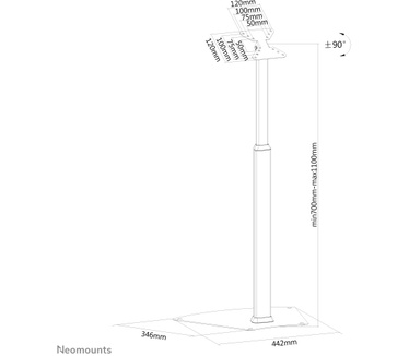 Neomounts by Newstar flatscreen vloerstandaard