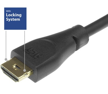 ACT AK3863 HDMI 4K Premium Certified Locking Cable 3.0m Zwart