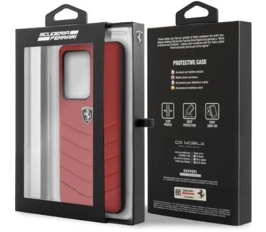 Ferrari Heritage Leather Back Case Samsung Galaxy S20 Ultra Rood Rood