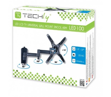 Techly 13-37 LED TV LCD Tilt Wall bracket 3 Joints Black" ICA-LCD 2102