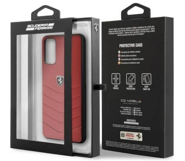 Ferrari Heritage Leather Back Case - Samsung Galaxy S20 - Rood Rood