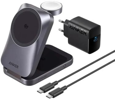 Anker Prime MagGo 3-In-1 Draadloze Oplader 25W Zwart