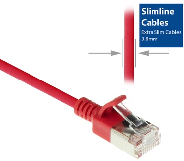 ACT DC7501 CAT6A U/FTP Slimline Patchkabel 0.50M Rood